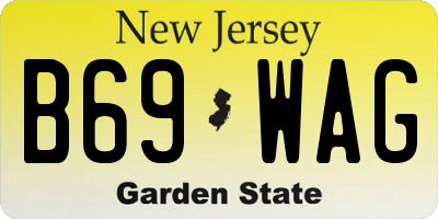 NJ license plate B69WAG