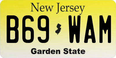 NJ license plate B69WAM