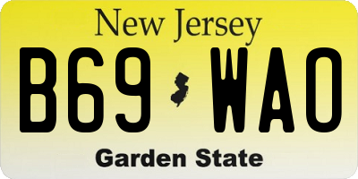 NJ license plate B69WAO