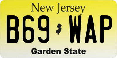 NJ license plate B69WAP