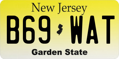 NJ license plate B69WAT