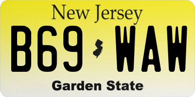 NJ license plate B69WAW