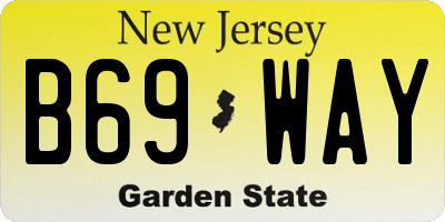 NJ license plate B69WAY