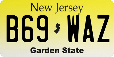 NJ license plate B69WAZ