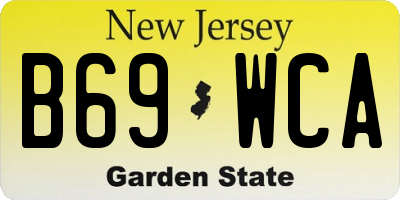 NJ license plate B69WCA
