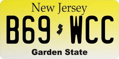 NJ license plate B69WCC
