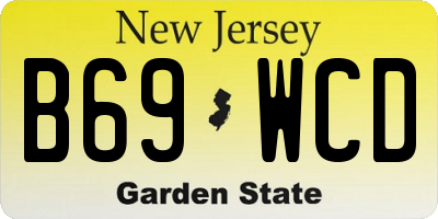 NJ license plate B69WCD