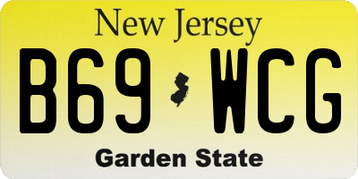 NJ license plate B69WCG
