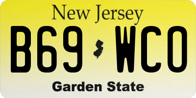 NJ license plate B69WCO