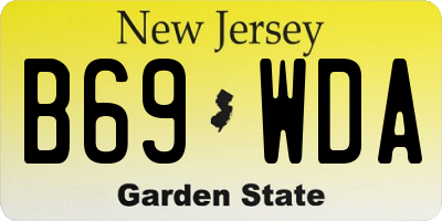 NJ license plate B69WDA