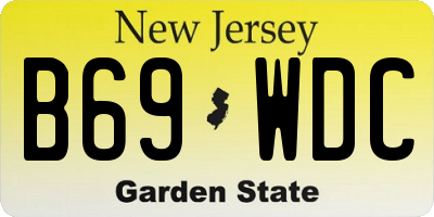 NJ license plate B69WDC