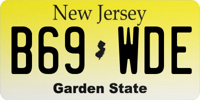 NJ license plate B69WDE