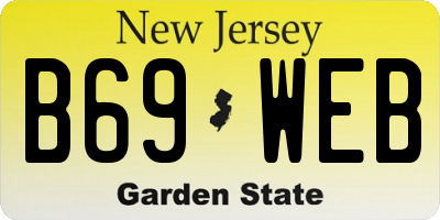 NJ license plate B69WEB
