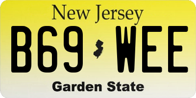 NJ license plate B69WEE