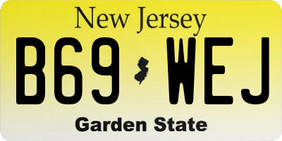 NJ license plate B69WEJ