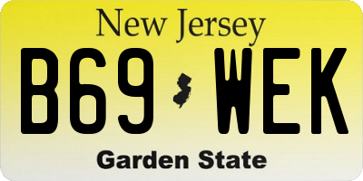 NJ license plate B69WEK