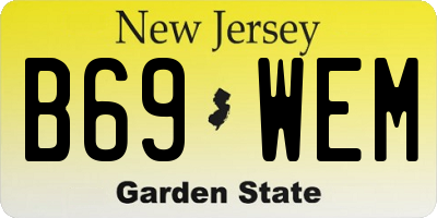 NJ license plate B69WEM