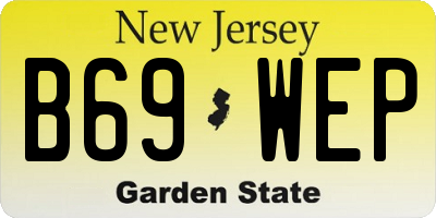 NJ license plate B69WEP