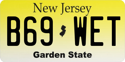 NJ license plate B69WET
