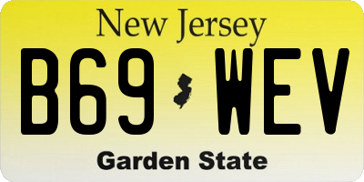 NJ license plate B69WEV