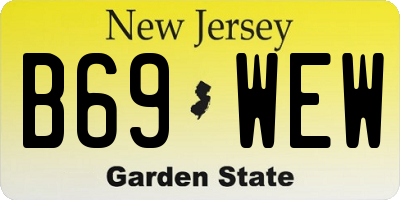 NJ license plate B69WEW