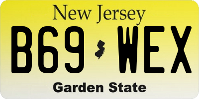 NJ license plate B69WEX