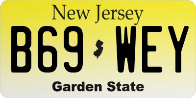 NJ license plate B69WEY