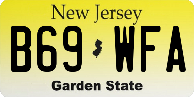 NJ license plate B69WFA