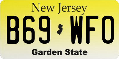 NJ license plate B69WFO