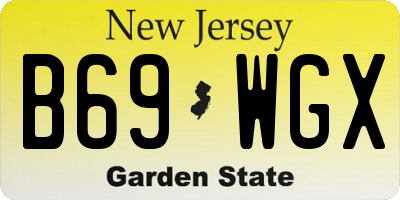 NJ license plate B69WGX