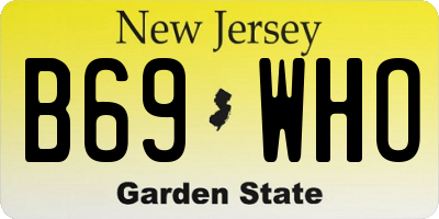NJ license plate B69WHO