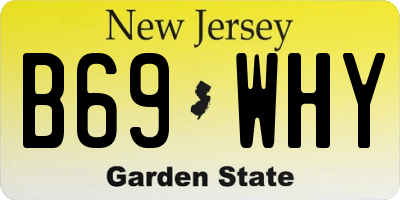 NJ license plate B69WHY