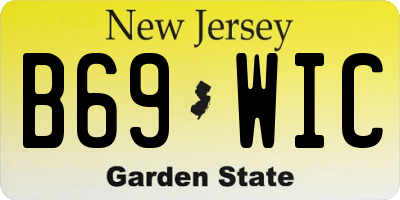 NJ license plate B69WIC