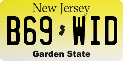 NJ license plate B69WID