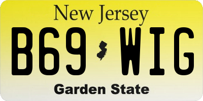NJ license plate B69WIG