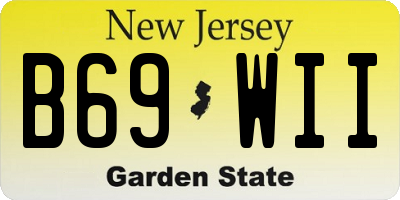 NJ license plate B69WII