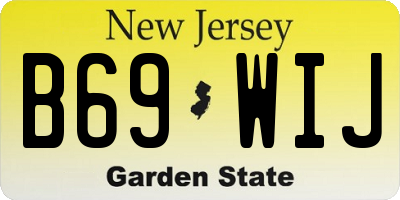 NJ license plate B69WIJ