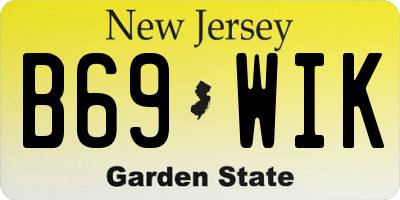 NJ license plate B69WIK