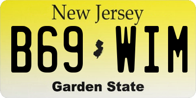 NJ license plate B69WIM