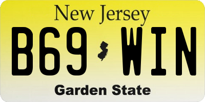 NJ license plate B69WIN
