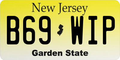 NJ license plate B69WIP