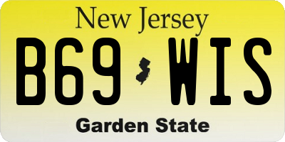 NJ license plate B69WIS