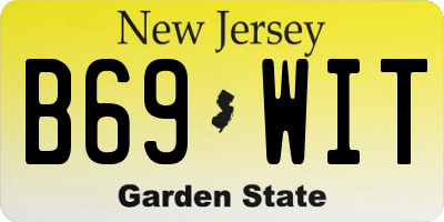NJ license plate B69WIT