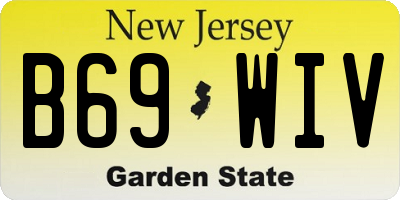NJ license plate B69WIV