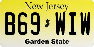 NJ license plate B69WIW