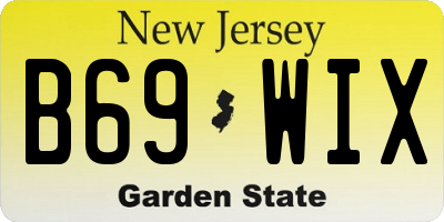 NJ license plate B69WIX