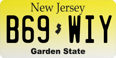 NJ license plate B69WIY
