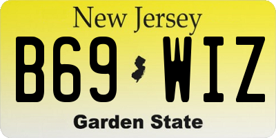 NJ license plate B69WIZ