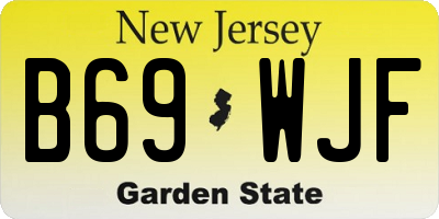 NJ license plate B69WJF
