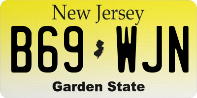 NJ license plate B69WJN